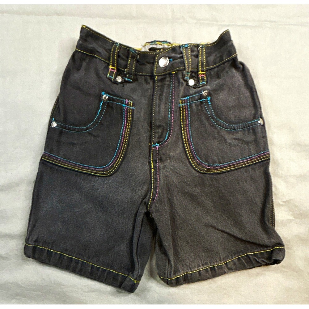 Akademiks Gray Denim Shorts 24M 100% Cotton Elastic Waist Pockets vintage